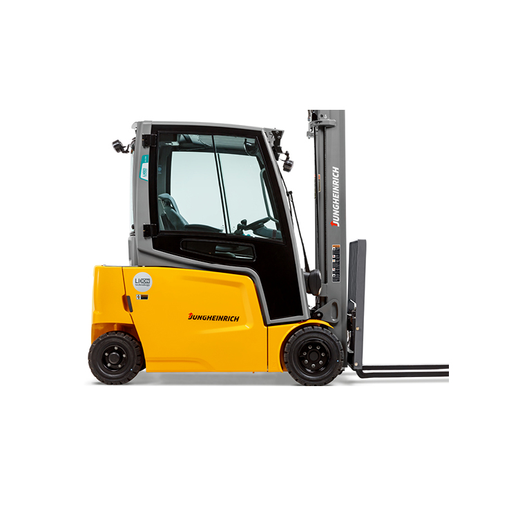 A large number of second-hand Jungheinrich lithium battery forklift trucks are leased with original imported narrow channel counterweight high position truck Diniu