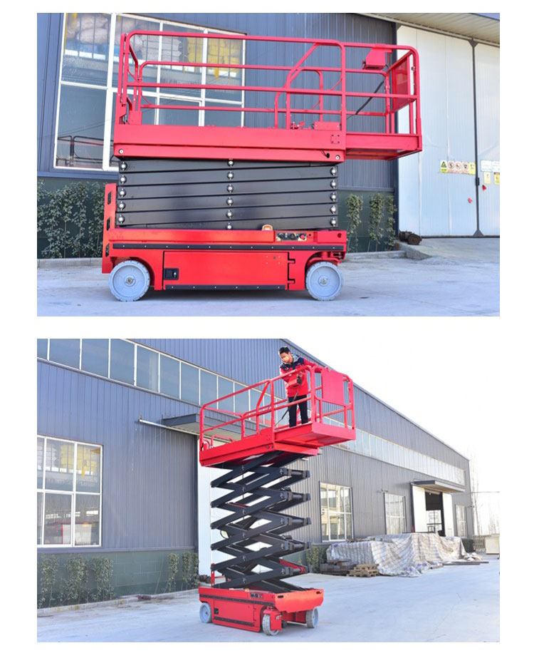 Small hydraulic drive lift truck for municipal tunnel emergency repair, installation of street lights, lighting elevator, fully automatic lifting platform