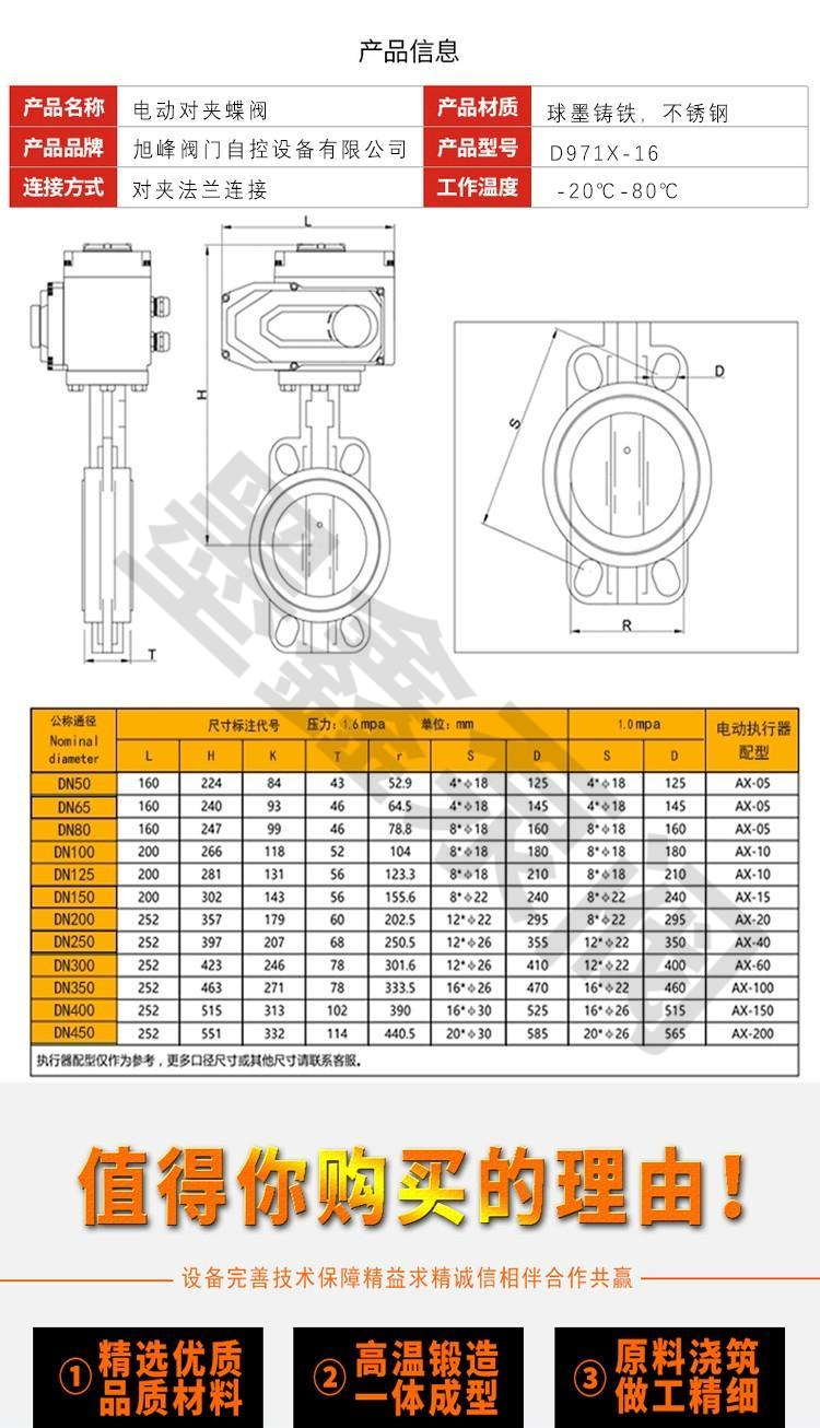 XD71X-10 Turbine Wafer Center Line Signal Butterfly Valve Flange Type Corrosion Resistant Butterfly Valve