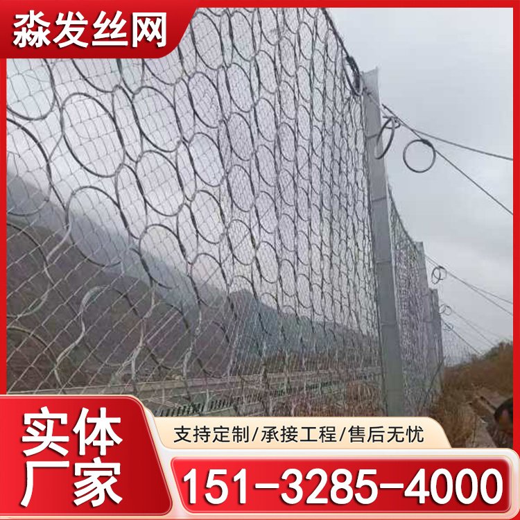 被动边坡防护网 拦石网 危岩治理环形网 矿用落石包山网