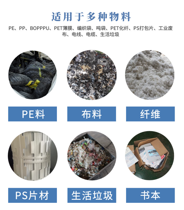 Agricultural film shredder, single axis waste woven bag, film crusher, roll cutting, non wrapping knife, Xinshichang Machinery