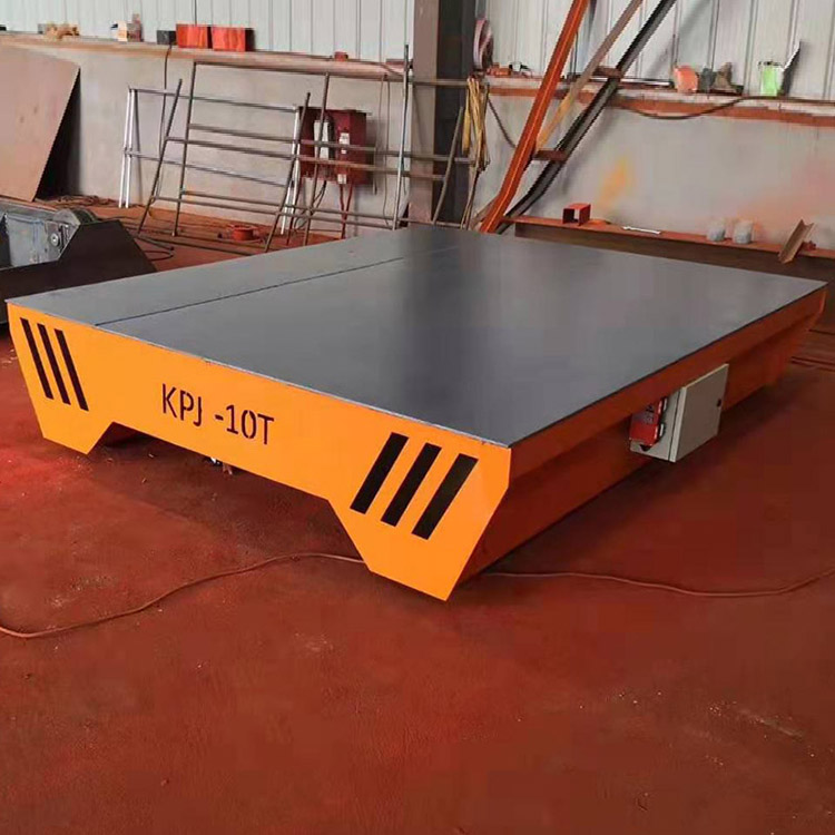 Customized industrial workshop battery level car 30t warehouse transportation with rail electric flat car