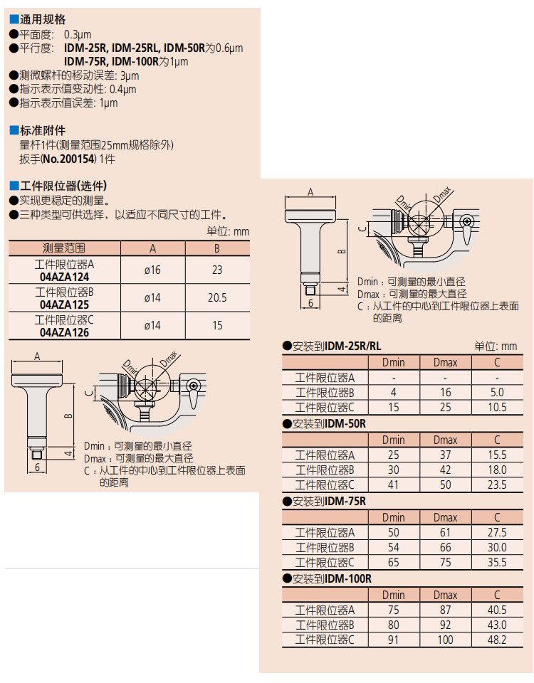 Mitutoyo Mitsubishi lever micrometer 510-122 510-121, Japan, high-precision 0-25mm/0-50mm