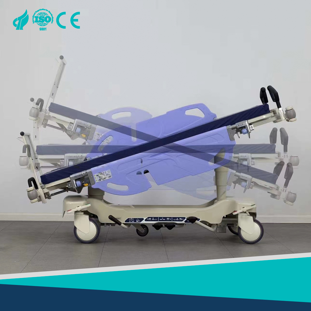 Specification for hydraulic lifting and lowering of medical operating room transfer vehicles made of anti magnification material bed boards