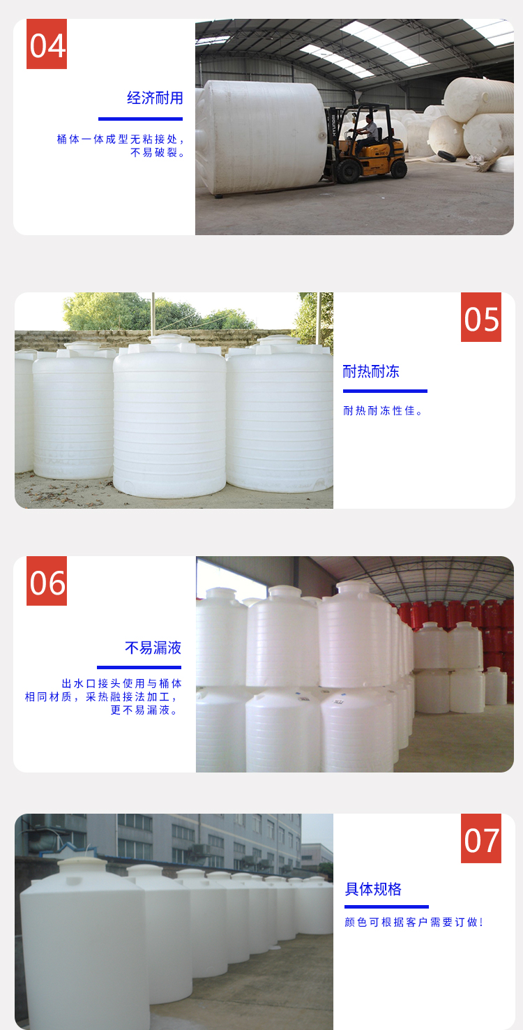 Ping An Container PE Manufacturer's 20 ton Chemical Thickening Tank Acid and Alkali Resistant Plastic Water Tower