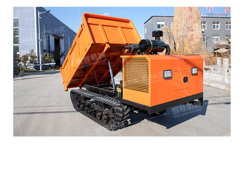 Hengwang supplies all terrain Parthenocissus agricultural crawler 1.5 ton crawler transporter hydraulic Dump truck