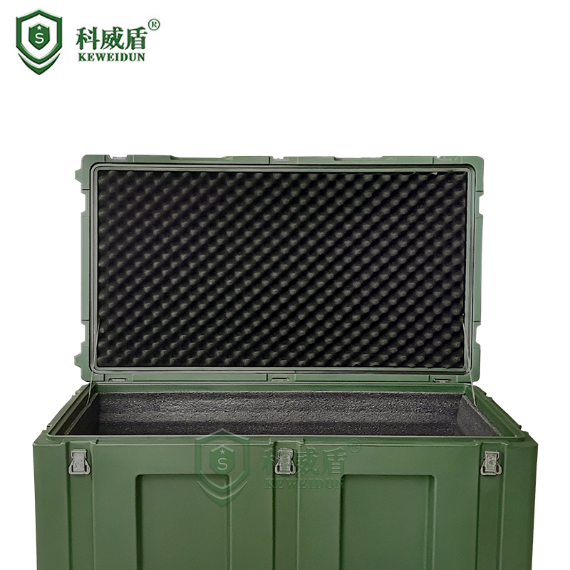 KWD1065 Military Green 220L Rolling Plastic Box General Equipment Material Box Precision Equipment Material Box