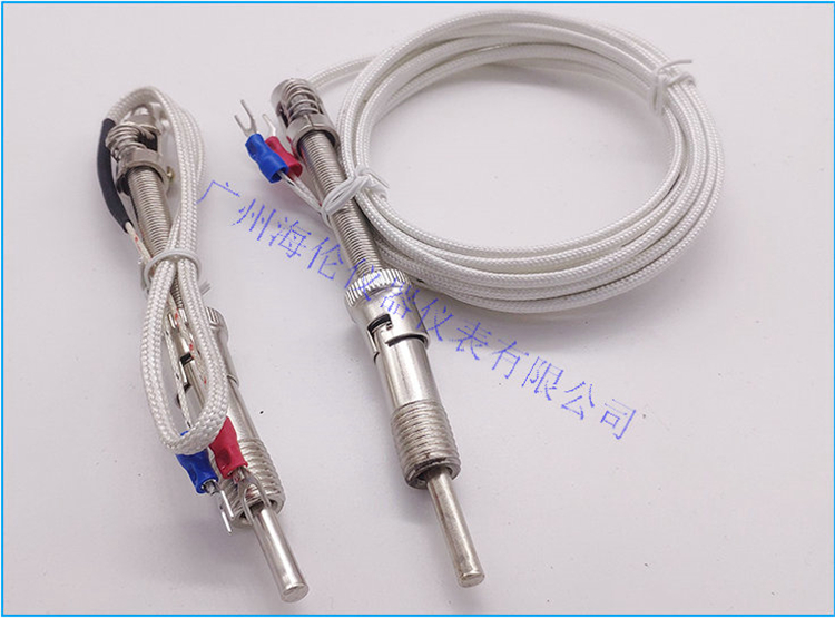 High temperature thermocouple temperature sensor M6 screw pressure spring thermometer K-type temperature control probe PT100