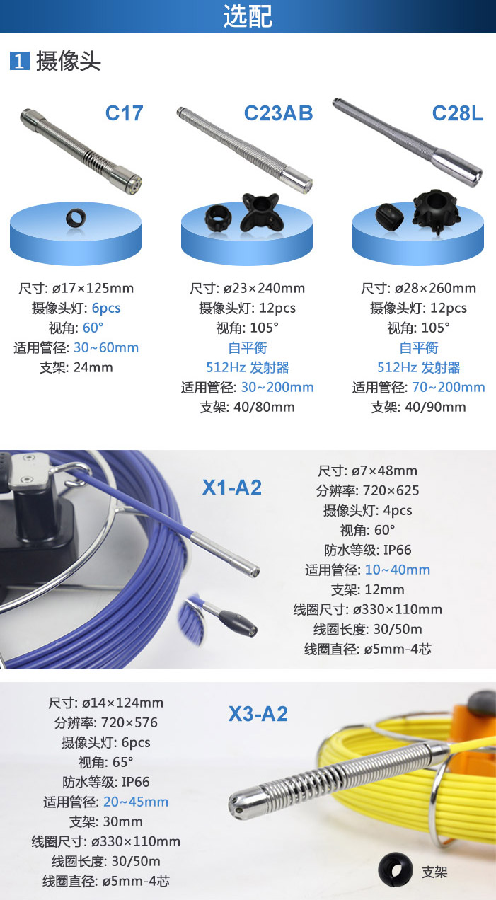 Water well inspection camera, Zhimin pipeline maintenance equipment, home leak detection pipeline inspection