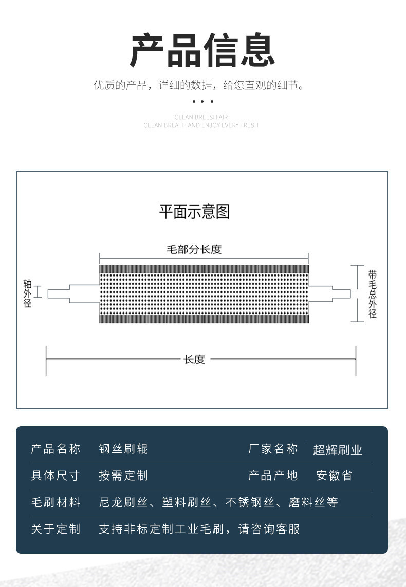 Direct supply industrial steel plate pickling and polishing steel wire roller grinding and rust removal drum steel wire brush metal wire drawing brush roller