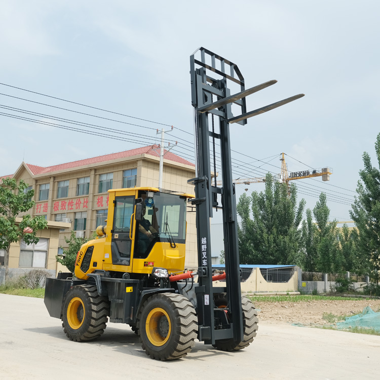 Forklift, 3-ton diesel stacker, handling and loading truck, 4-ton fuel four-wheel drive off-road forklift