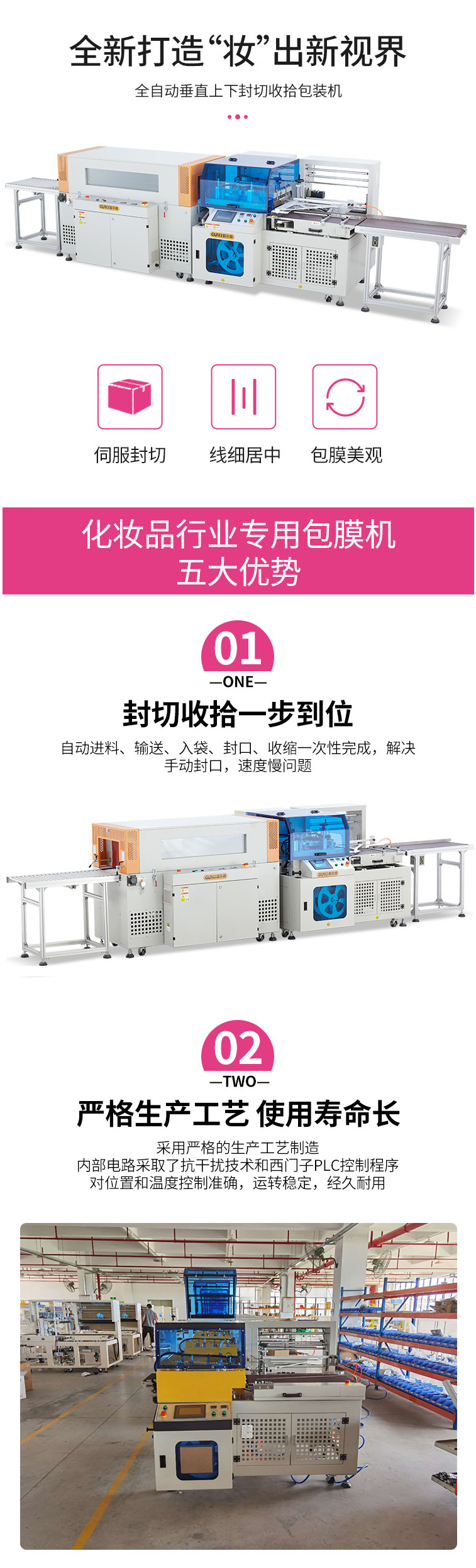 Fully automatic L-type sealing and cutting machine Heat shrink packaging machine Tea wrapping machine Gift box plastic sealing machine G5-45DH+S5-LW