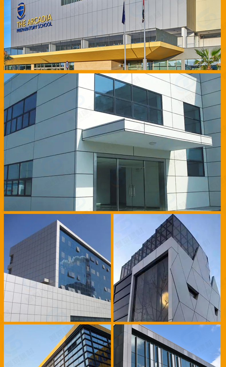 Factory supplied curtain wall aluminum veneer fluorocarbon polyester paint spraying with a length and width of 1mm to 2mm, which can be customized for processing