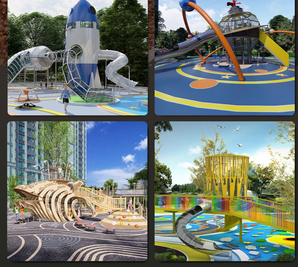 Customized outdoor stainless steel slides for large outdoor children's slides in scenic parks, non-standard and unpowered amusement equipment