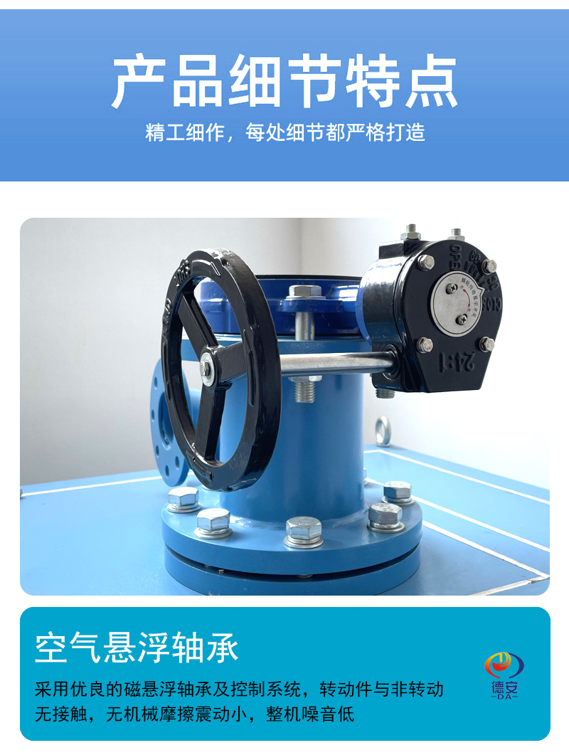 Air suspension centrifugal blower for sewage treatment, aeration and oxygenation equipment, energy saving and maintenance free