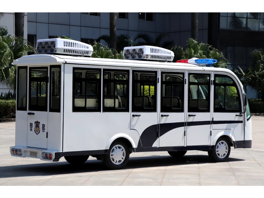 14 seat electric sightseeing car patrol car, 14 seat electric patrol car with closed doors and dual air conditioning