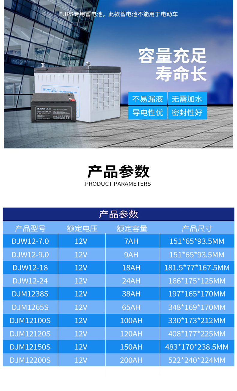 LEOCH Lishi Battery DJ300 Capacity 2V300AH Flame-retardant Housing Wholesale