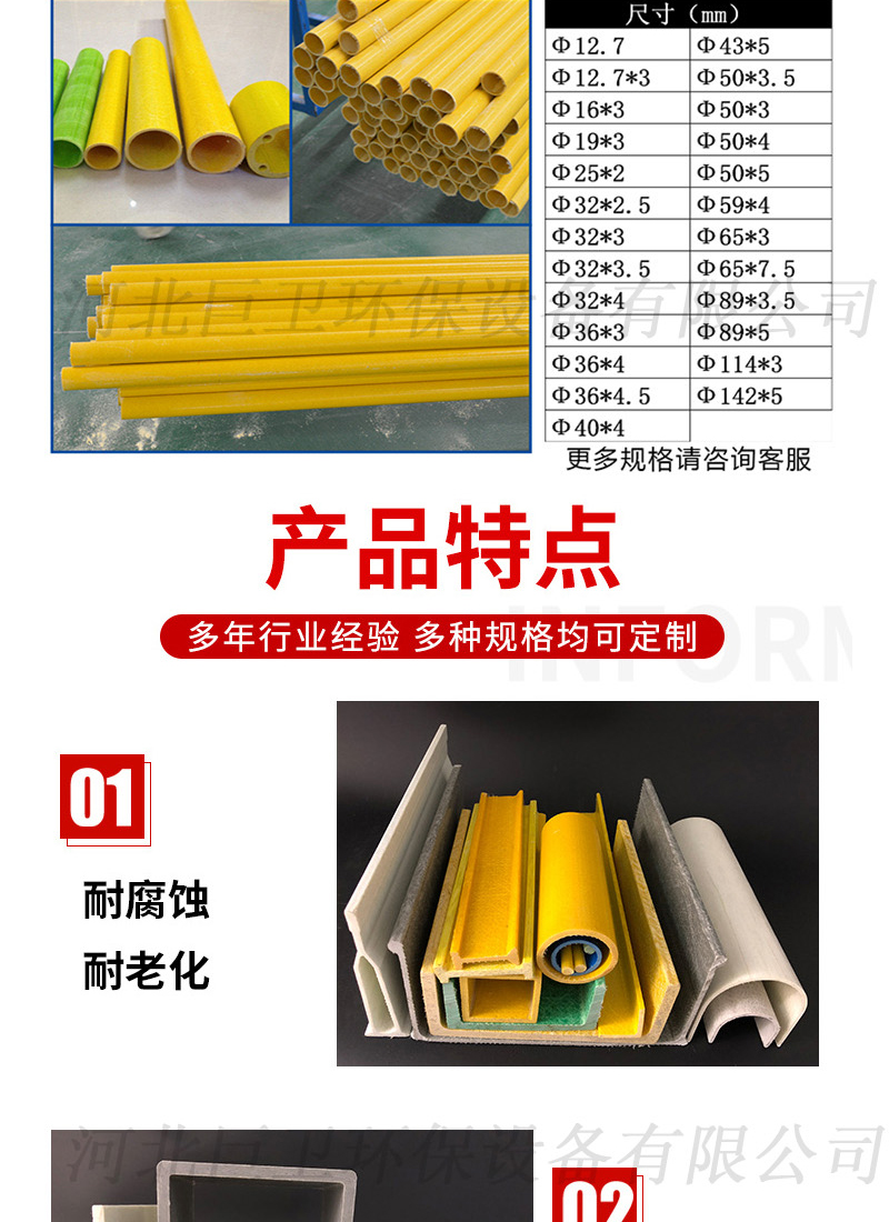 【 Juwei 】 180 * 60 * 5mm fiberglass extruded purlin, seaside factory building beam, with a thickness of 5mm for the Japanese pipe