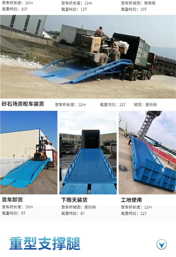 Weilin Qinli Mobile Unloading Platform 10 ton Boarding Bridge Customized Manual Hydraulic Loading and Unloading Platform