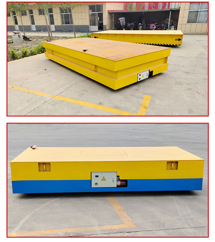 Battery electric flat car cargo handling platform transport vehicle 10 tons/30 tons/50 tons track