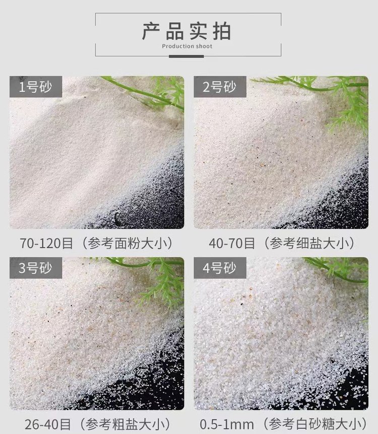 Sand blasting for rust removal of quartz sand 20-40 mesh pipeline anti-corrosion water treatment filter material lawn filling