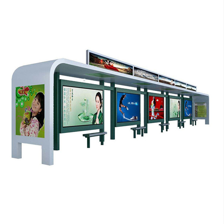 Manufacturer of galvanized municipal bus stops for multi-functional smart bus shelters in cities