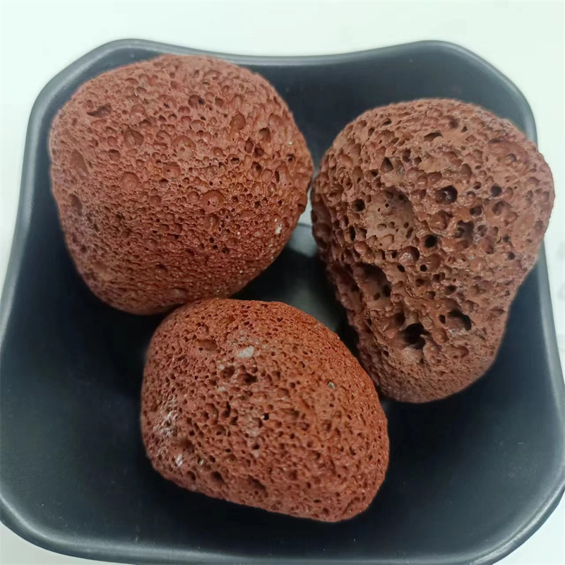 Porous pumice used for filtering water from volcanic rocks in the treatment of black volcanic stone water with meaty paving