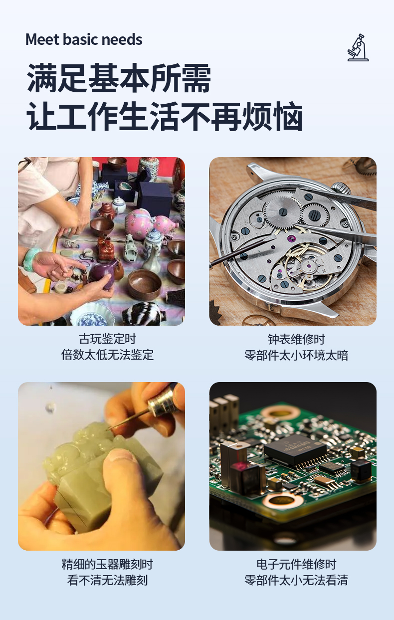 Video microscope, high-definition electronic magnifying glass, screen display, mobile phone clock maintenance, industrial precision tool inspection