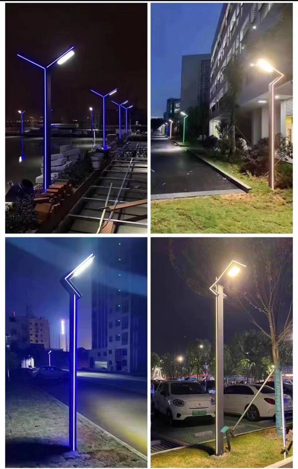 LED courtyard light, outdoor solar street light, aluminum profile, 7-character landscape light, park villa road high pole light