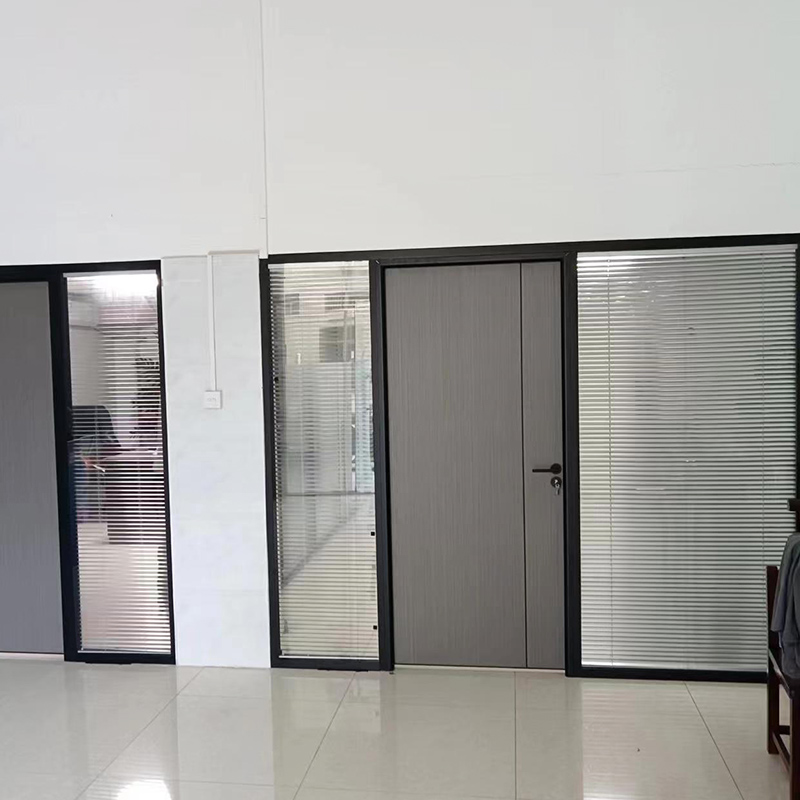 Manufacturer customized panoramic partition, indoor aluminum alloy glass partition, office tempered glass high partition wall