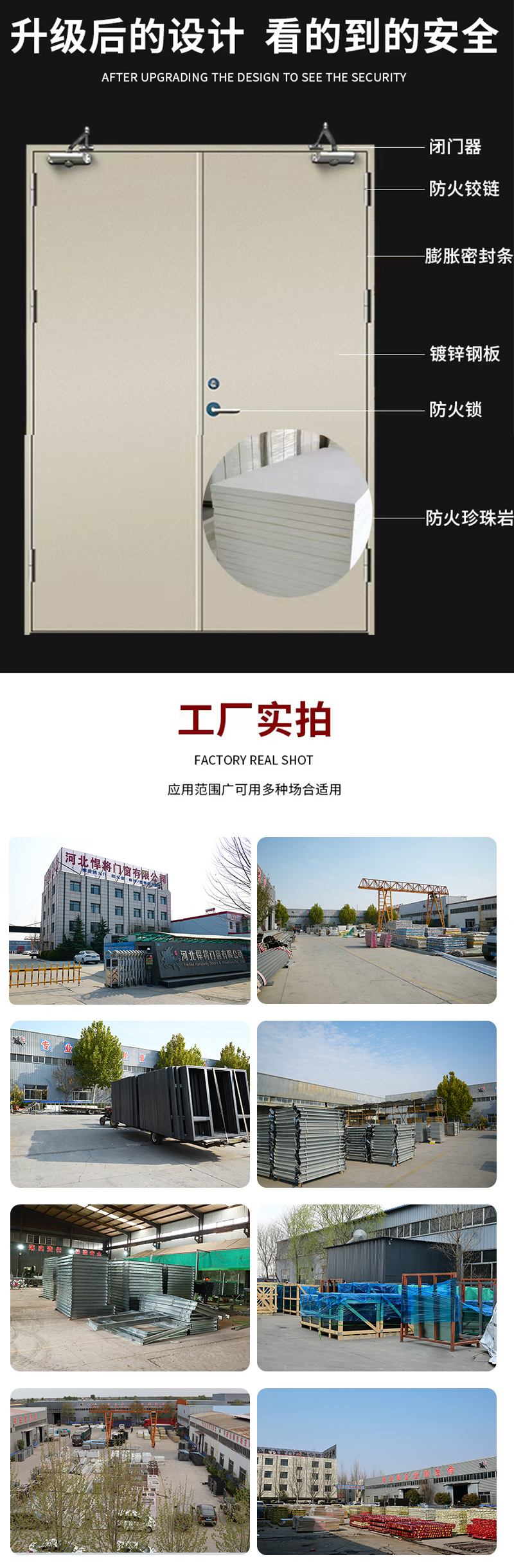 Production of medical fireproof doors made of steel grade A and B, flat opening fire resistance and insulation, and sturdy steel