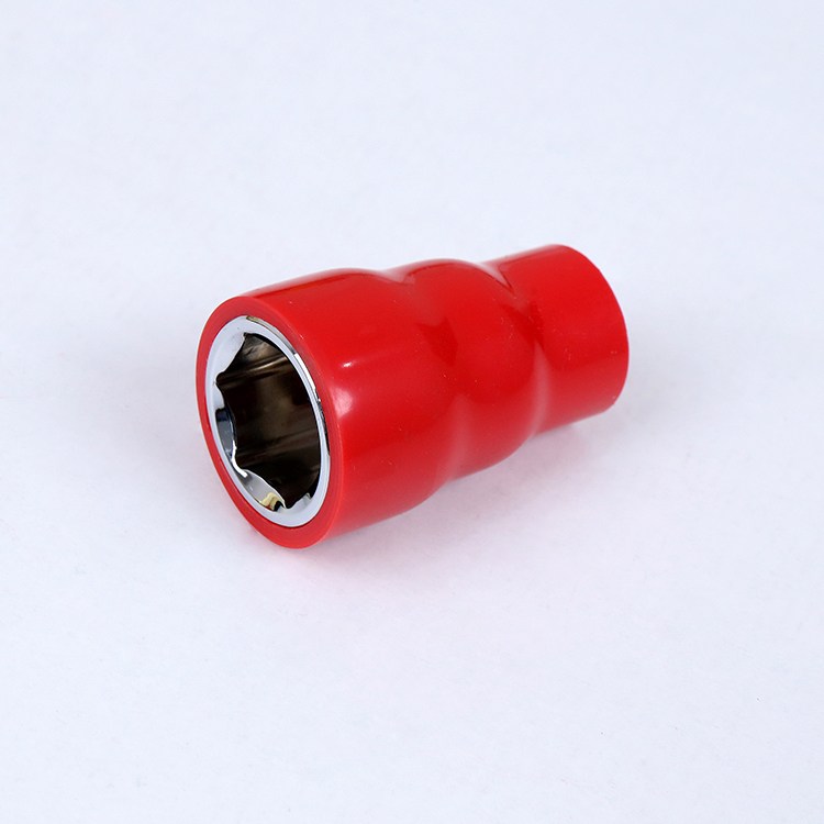 中泊桥防 绝缘套筒头 钢制工具 工艺浸塑 C=3/8" 搭配棘轮扳手使用