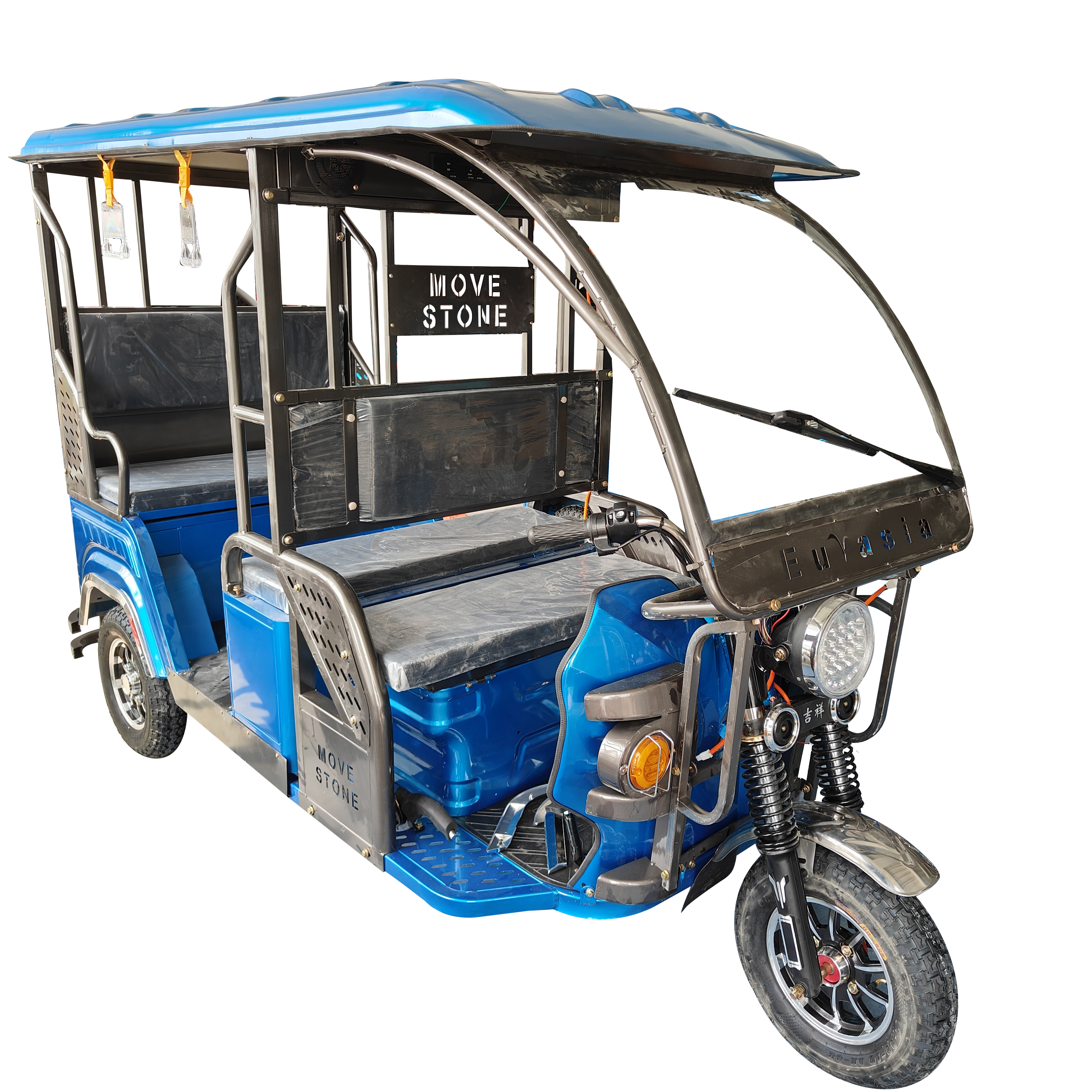 Passenger transport three wheeled Suke electric sightseeing car, rain proof patrol car, scenic spot sightseeing car, six seater electric vehicle