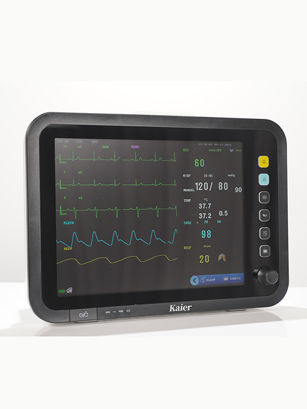 Multi parameter monitor, hospital patient bedside monitor, heart rate, electrocardiogram, blood oxygen, blood pressure, respiratory monitoring manufacturer