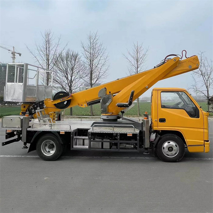 Jiangling Blue Label 27 meter High Altitude Work Vehicle Picture Small Climbing Vehicle Manufacturer Straight Arm Work Vehicle Factory Price