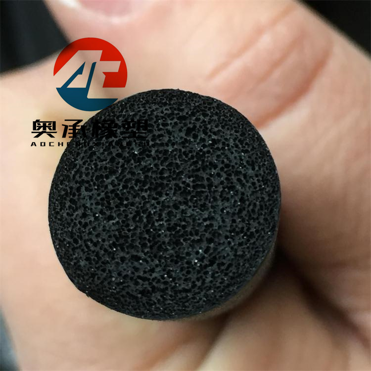 EPDM foam sealing strip, solid circular O-shaped strip, black cylindrical strip, EPDM sponge filled rubber strip