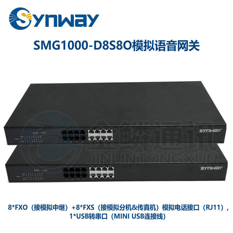 Sanhui SMG1000-D8S8O Analog Voice Gateway | Network Interruption, Power Failure, Escape | IAD Integrated Access Equipment