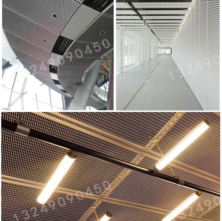 Aluminum alloy mesh ceiling, aluminum mesh mesh door head decoration, expansion mesh, diamond shaped small hole stretching metal curtain wall mesh