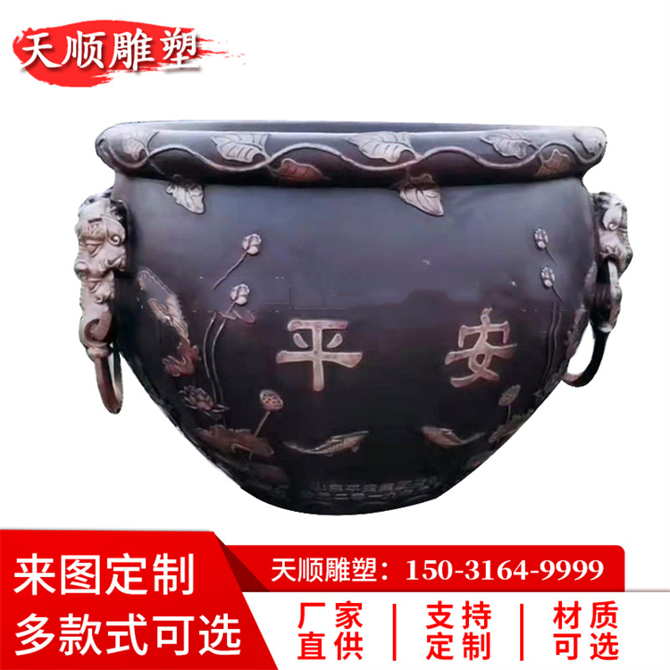 Cast iron cylinder, large copper cylinder, 1.2 meters, customized brass and purple copper cylinder in the Forbidden City, sculpture of Tianshun