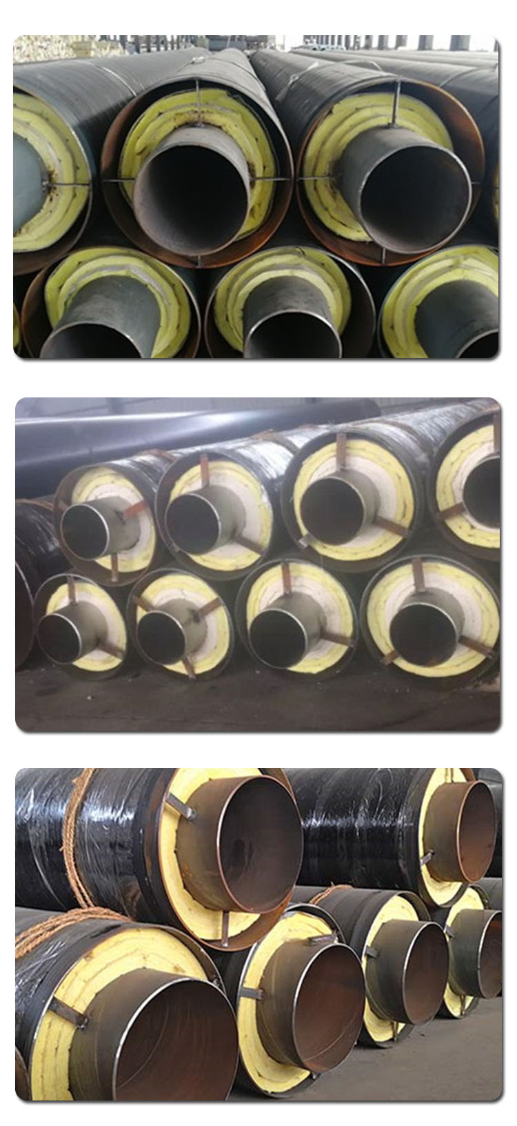 Mingjie pipeline polyurethane foam insulation directly buried pipe customized pipe foam rock wool Glass wool anti-corrosion coating