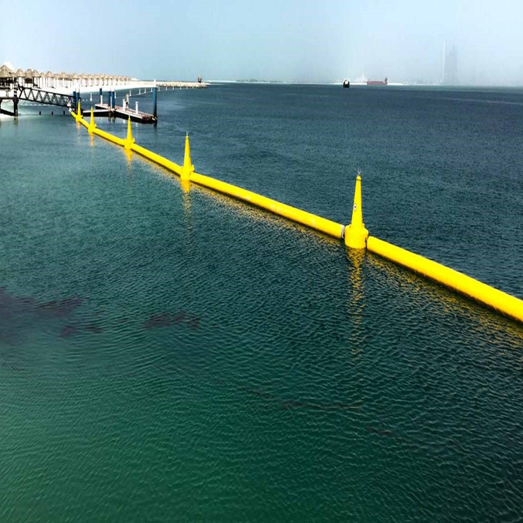 Warning buoy for intercepting water plants on the lake surface and floating discharge for intercepting sewage vessels in river tributaries