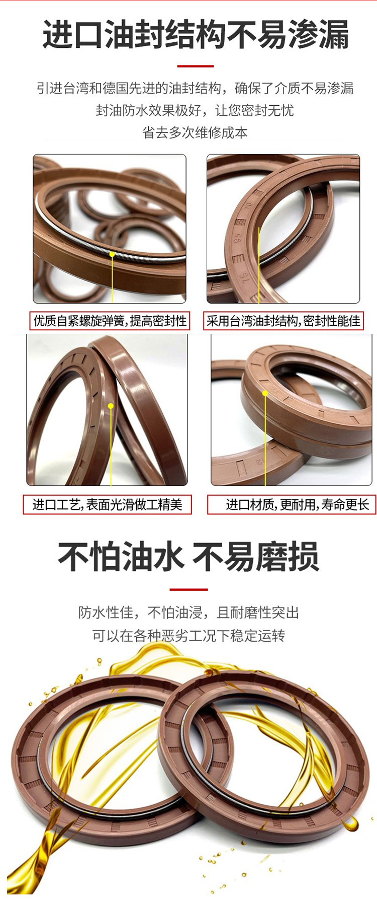 Various non-standard sizes of silicone sealing rings, rubber sealing rings, O-ring seals