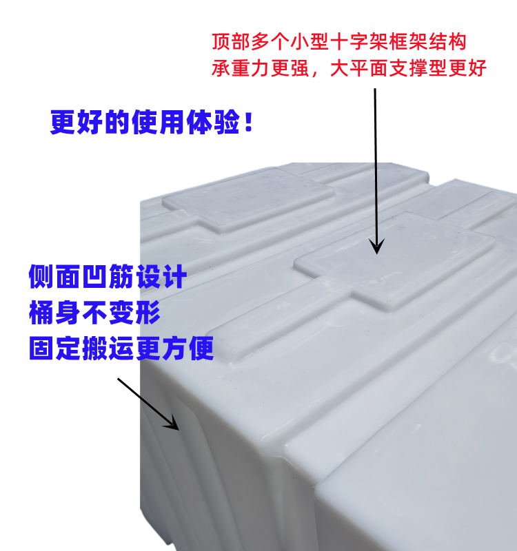 Thickened PE horizontal chemical tank, large capacity diesel tank with inner cover, corrosion-resistant live fish transport tank, foldable cover