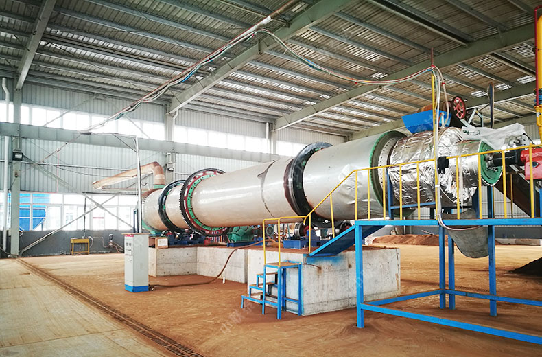 Small electric heating rotary drum dryer is used for drying lightweight biomass raw materials such as coconut bran, sawdust, wood chips, bamboo chips, etc