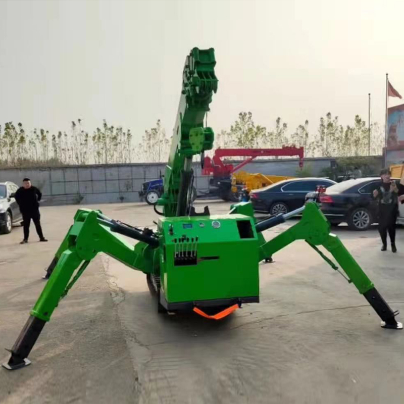 3 ton mini spider crane 7 ton spider crane telescopic arm remote control customized crawler crane 5 ton 8 ton Jiusheng