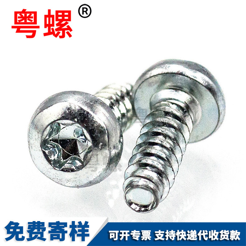 Wholesale pan head internal Torx screw flat tail Self-tapping screw galvanized flower shaped P head round head M2.5 M3 M4 M5