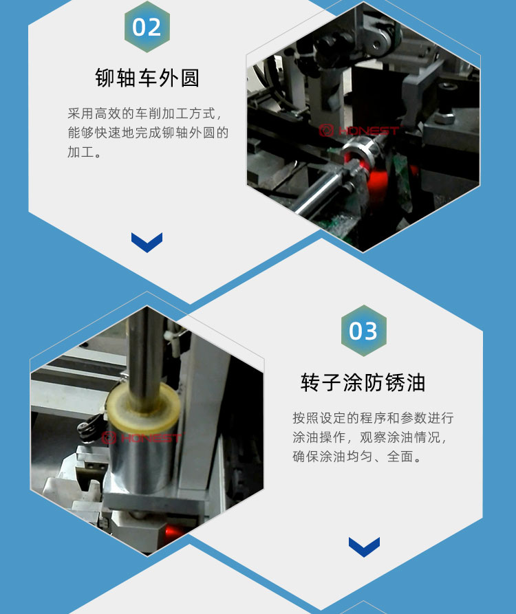 Automatic assembly line of cast aluminum rotor, controlled by imported controller, ensures stable operation of equipment