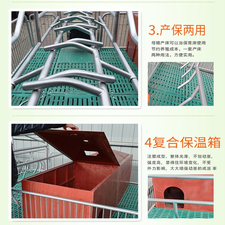 Wangzhu Livestock Supply Breeding Sow Delivery Bed Galvanized Tube Single and Double Body Delivery Bed