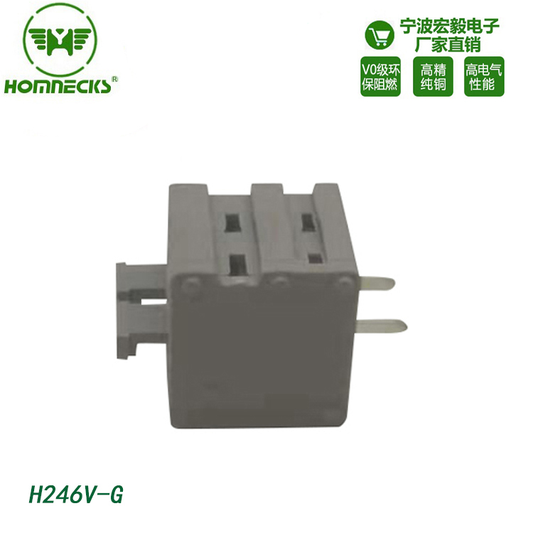 Hongyi 5.0mm spacing spring type PCB wiring terminal gray screwless press connector for lighting control