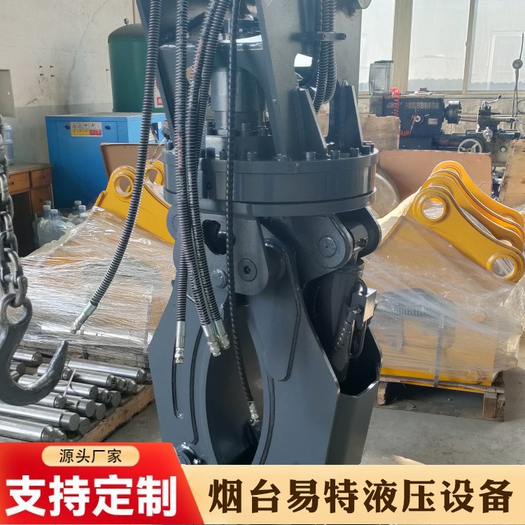 Large scale wood grabber manufacturers customize hydraulic grabbing hoppers with rotating hydraulic grabbing force and flexible control